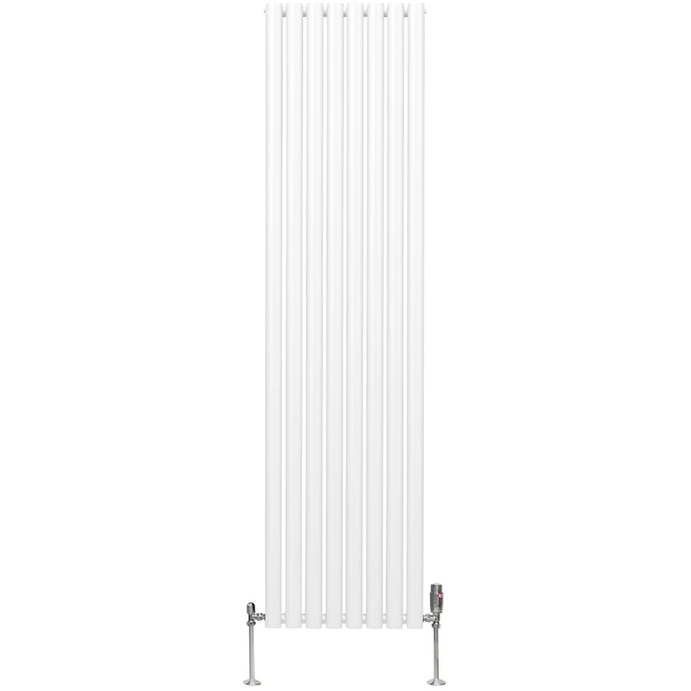 Monster Shop 6421BTU White Oval Column Radiator and Valves 1800 x 480mm Image 1
