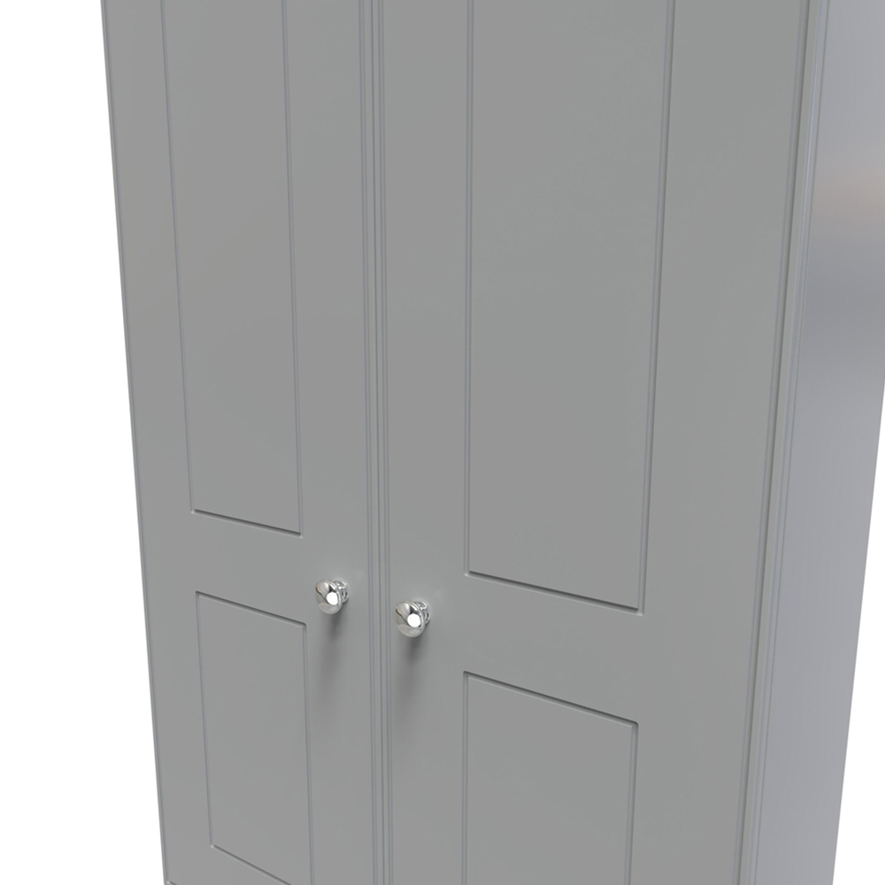 Crowndale Victoria 2 Door 2 Drawer Grey and Oak Wardrobe Image 6