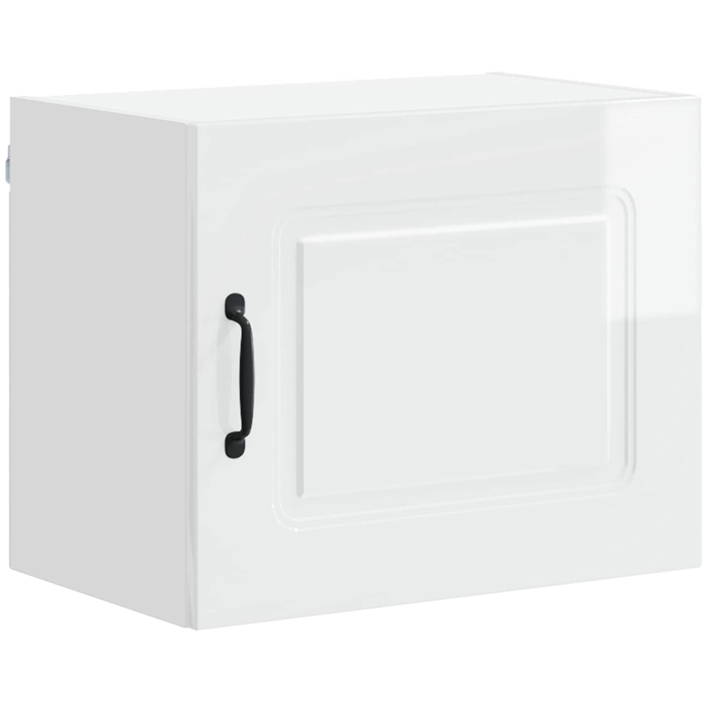 vidaXL Kalmar Single Door High Gloss White Wall Mounted Wide Kitchen Cabinet Image 2