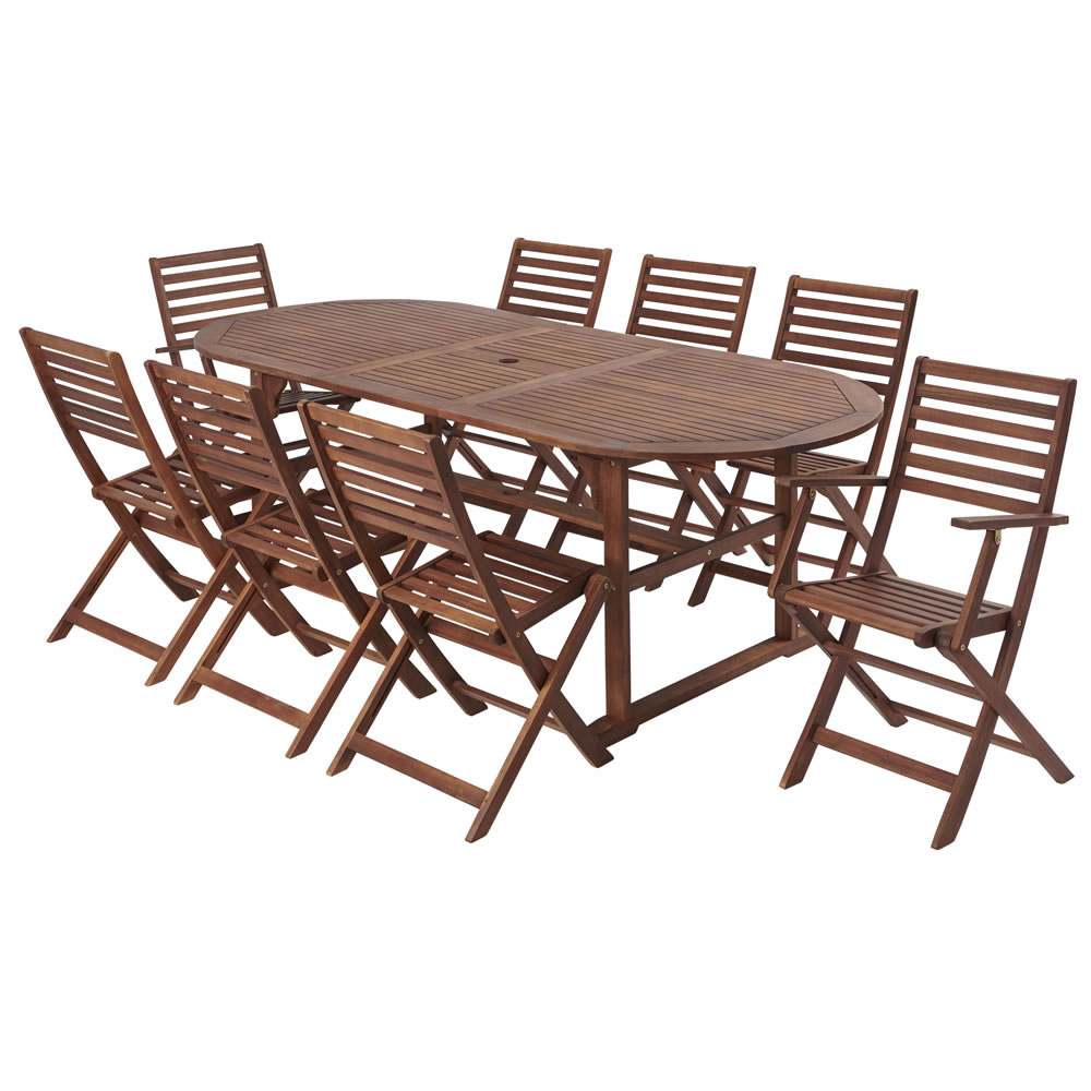 Wilko Wooden Extending 8 Seat Set Image 3