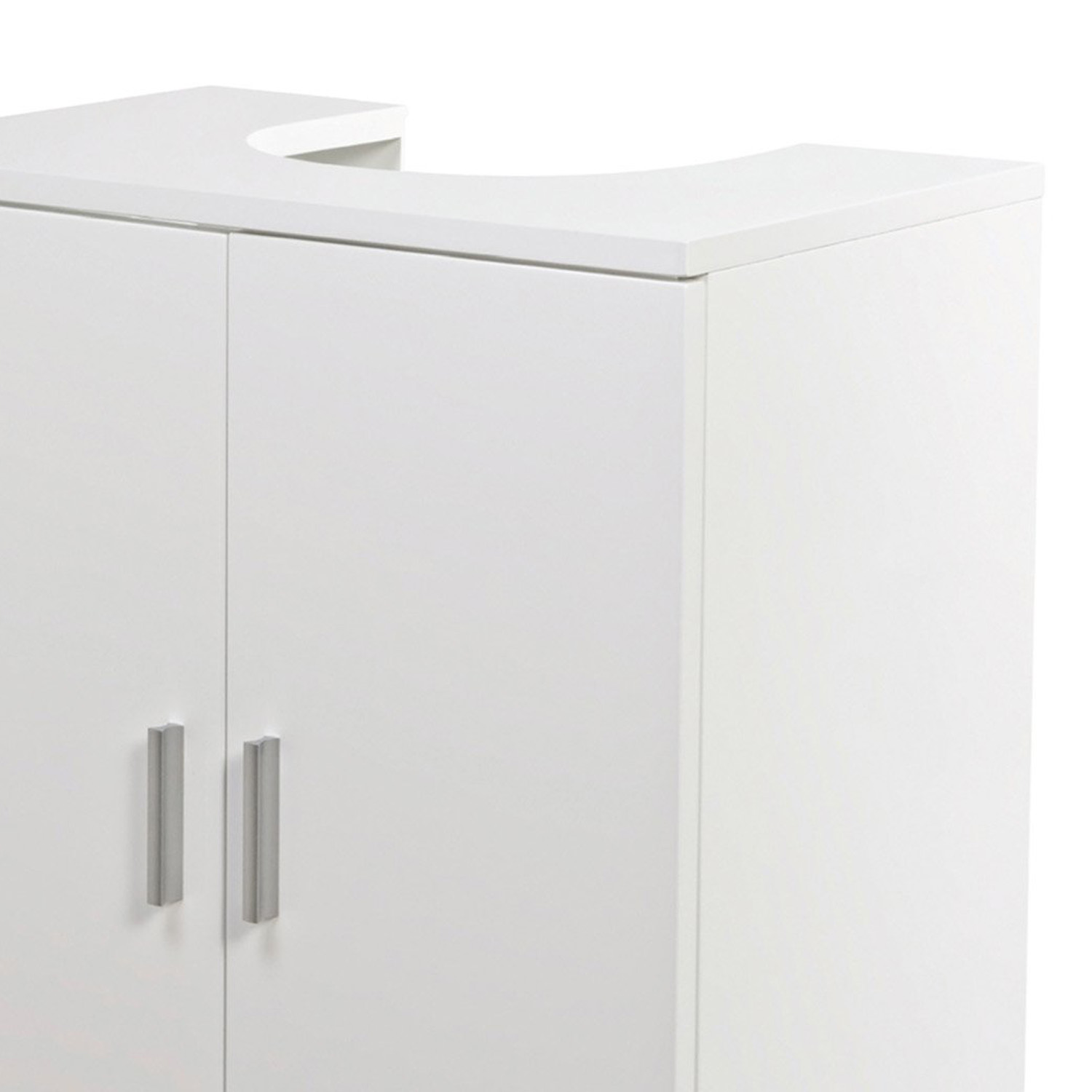 2 Door White High Gloss Under Sink Cabinet Image 5