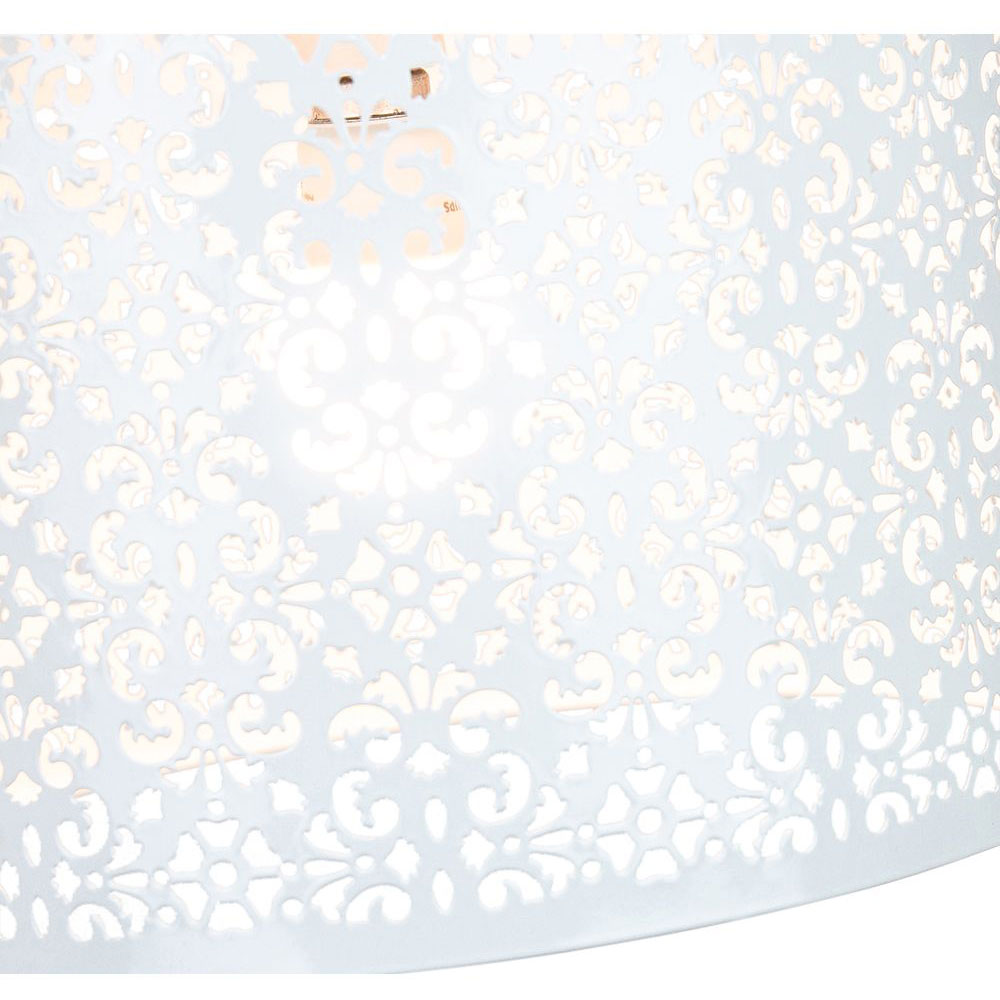 Happy Homewares Marrakech Designed White Metal Floral Decoration Pendant Shade Image 3