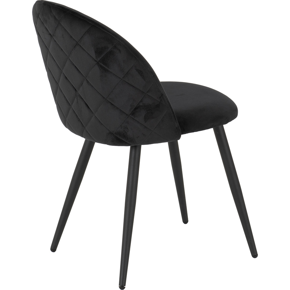 Seconique Marlow Set of 4 Black Velvet Dining Chair Image 7