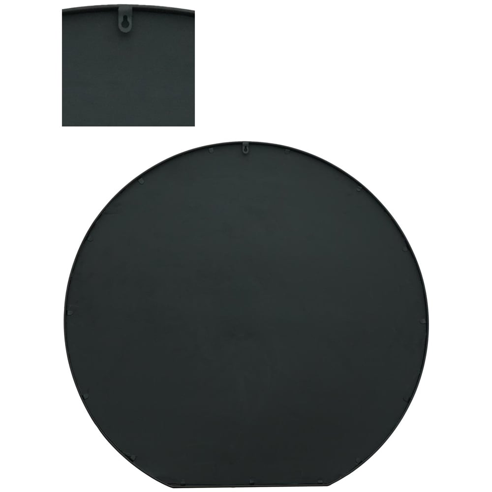 MirrorOutlet The Circulus Black Flat Bottom Circular Outdoor Garden Wall Mirror 105 x 100cm Image 4