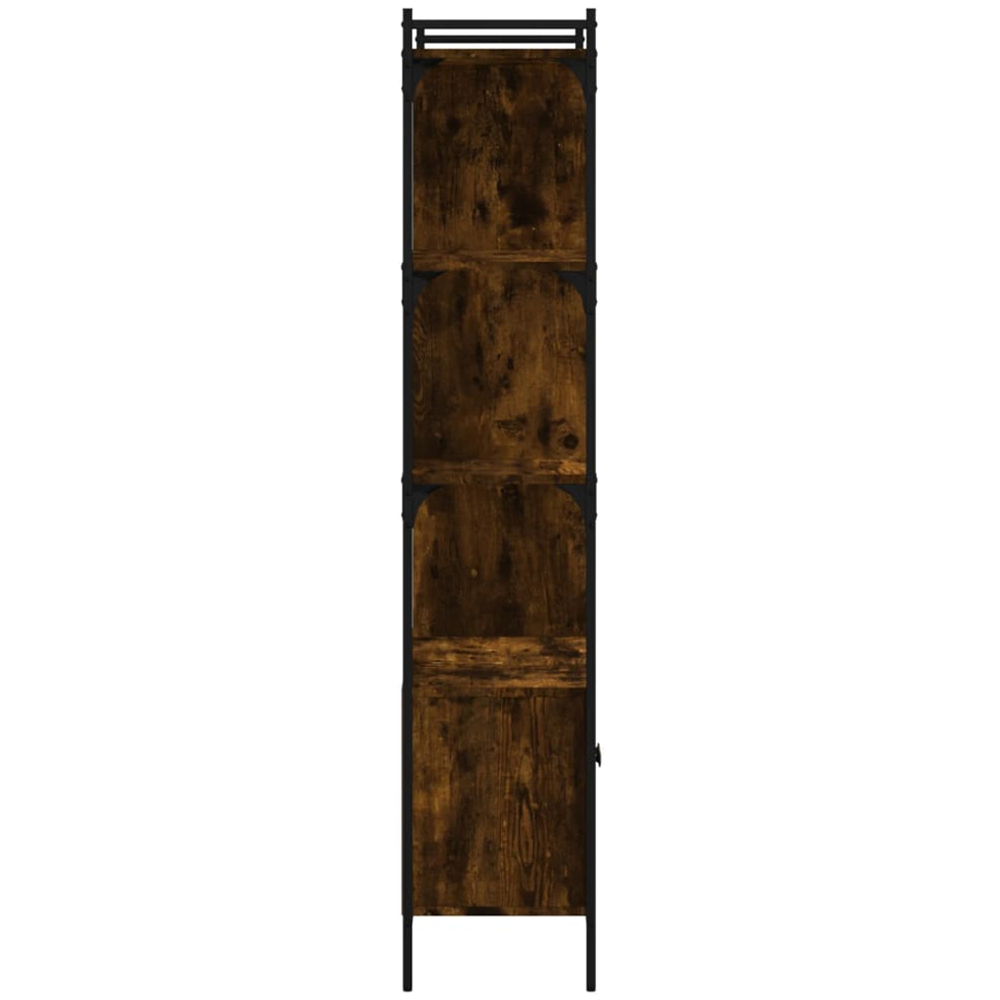 vidaXL 2 Door 6 Shelf Smoked Oak Bookcase Image 6