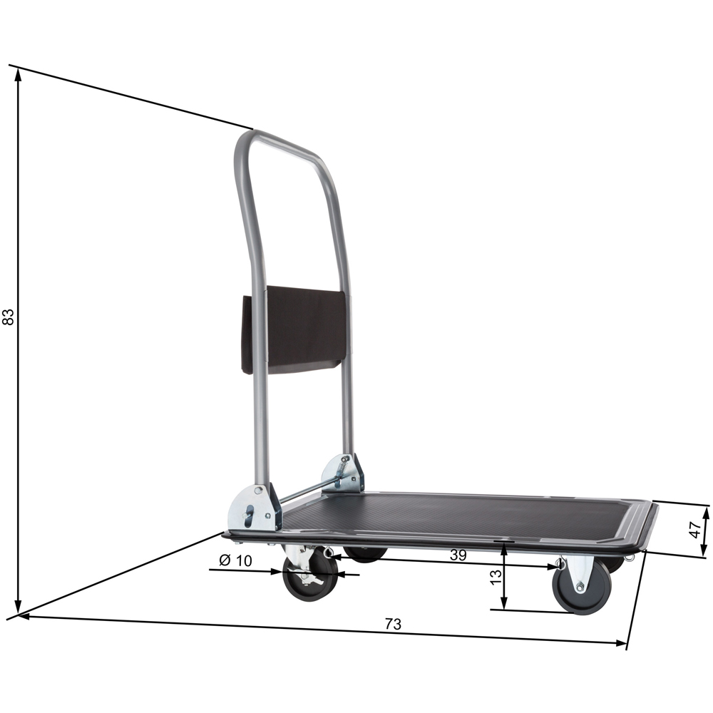 tectake Black Folding Trolley Image 9