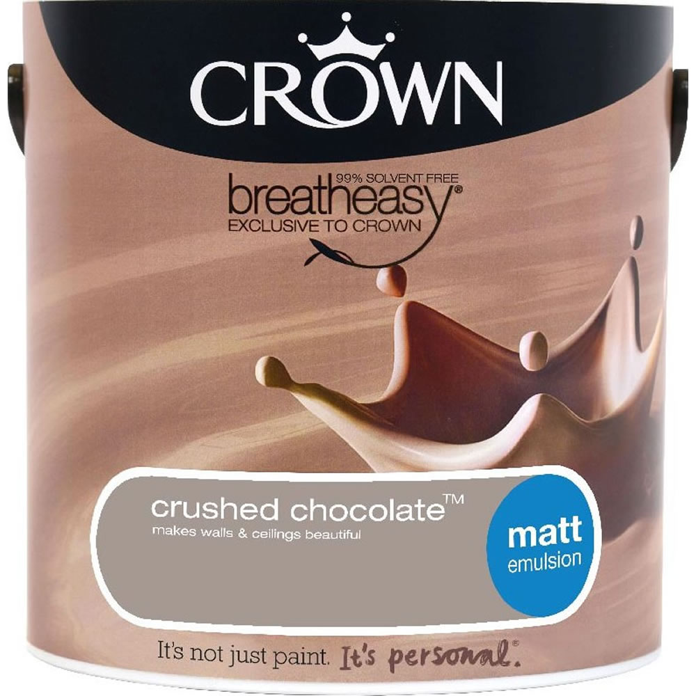 Crown Matt Emulsion Paint                         Crushed Chocolate 2.5L Image 1