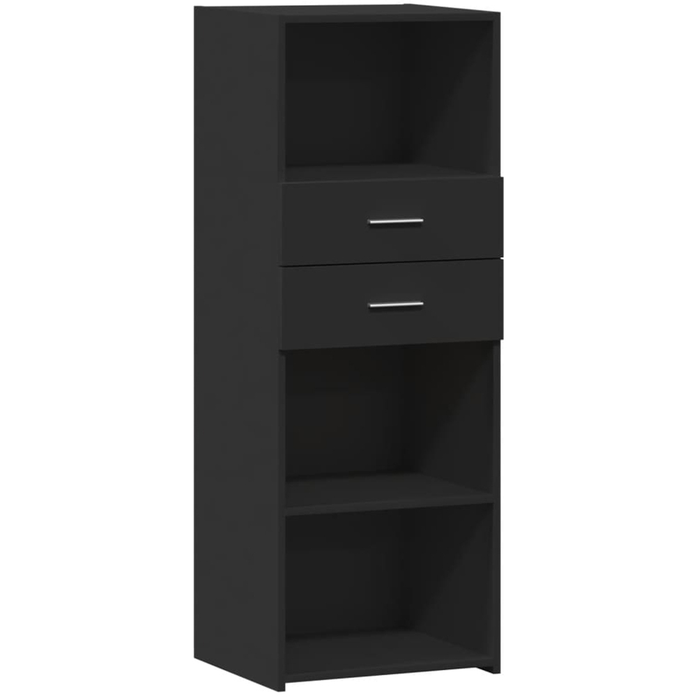 vidaXL 2 Drawer 3 Shelf Black Highboard Image 2
