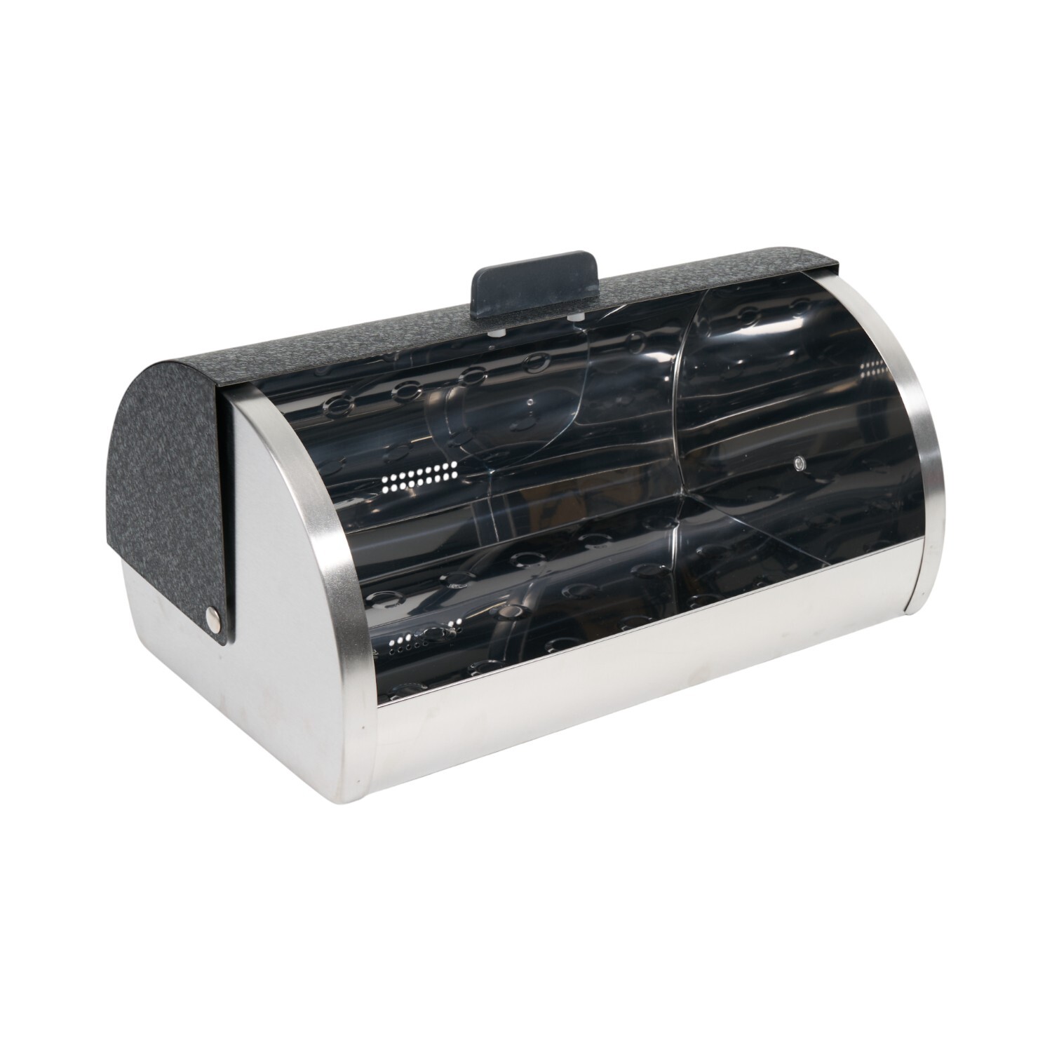 Black and Silver Roll Top Bread Bin Image 4