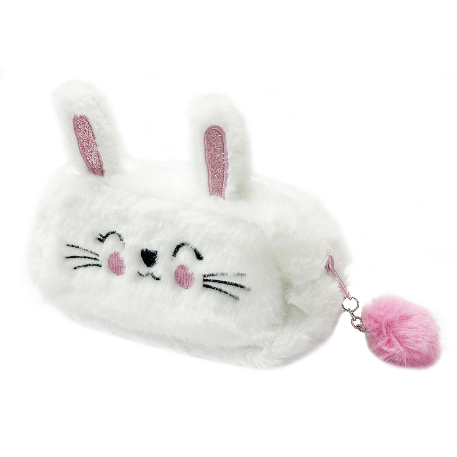 Flower Bunny Plush Pencil Case - White Image 2