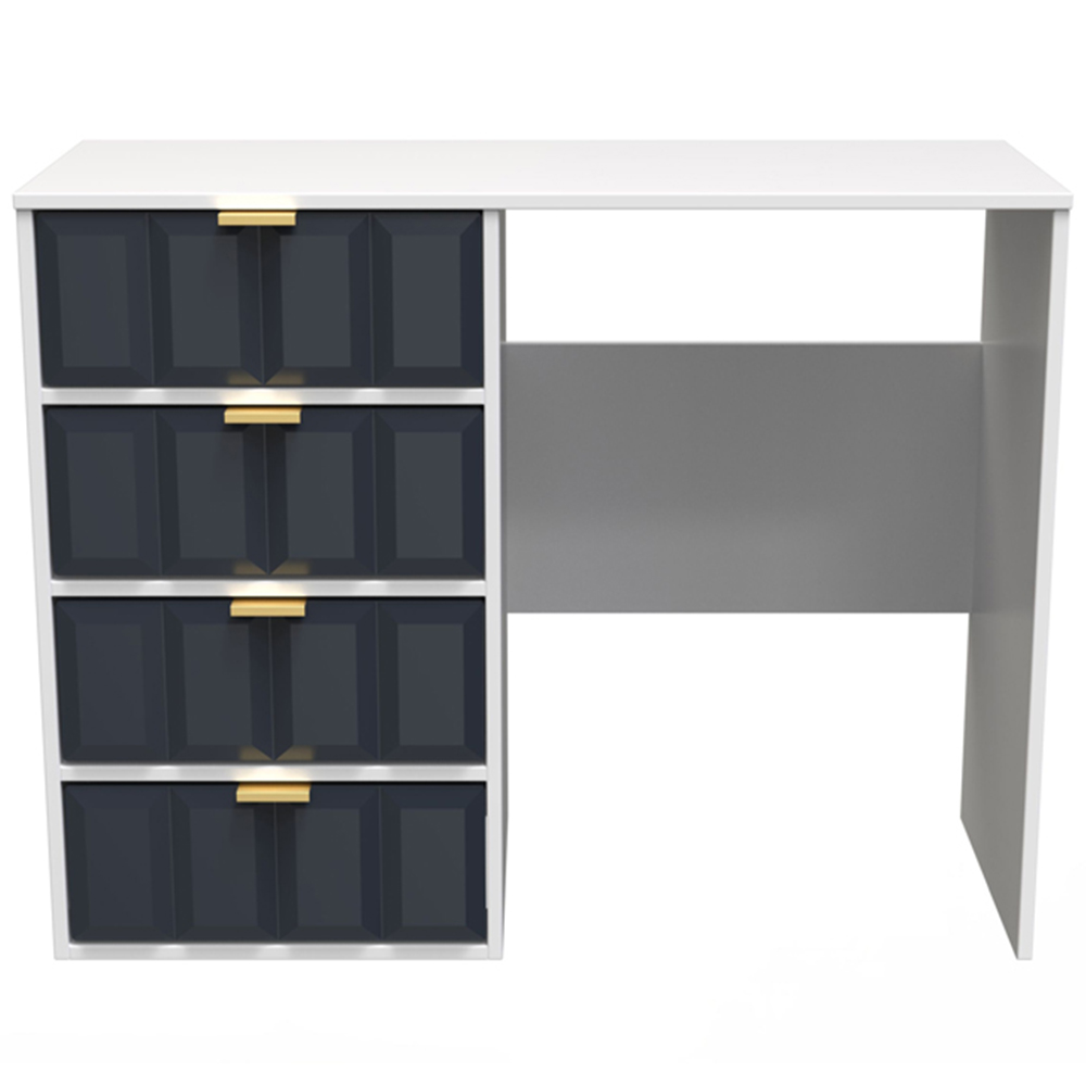 Crowndale Cube 4 Drawer Matt Indigo and White Dressing Table Ready Assembled Image 3