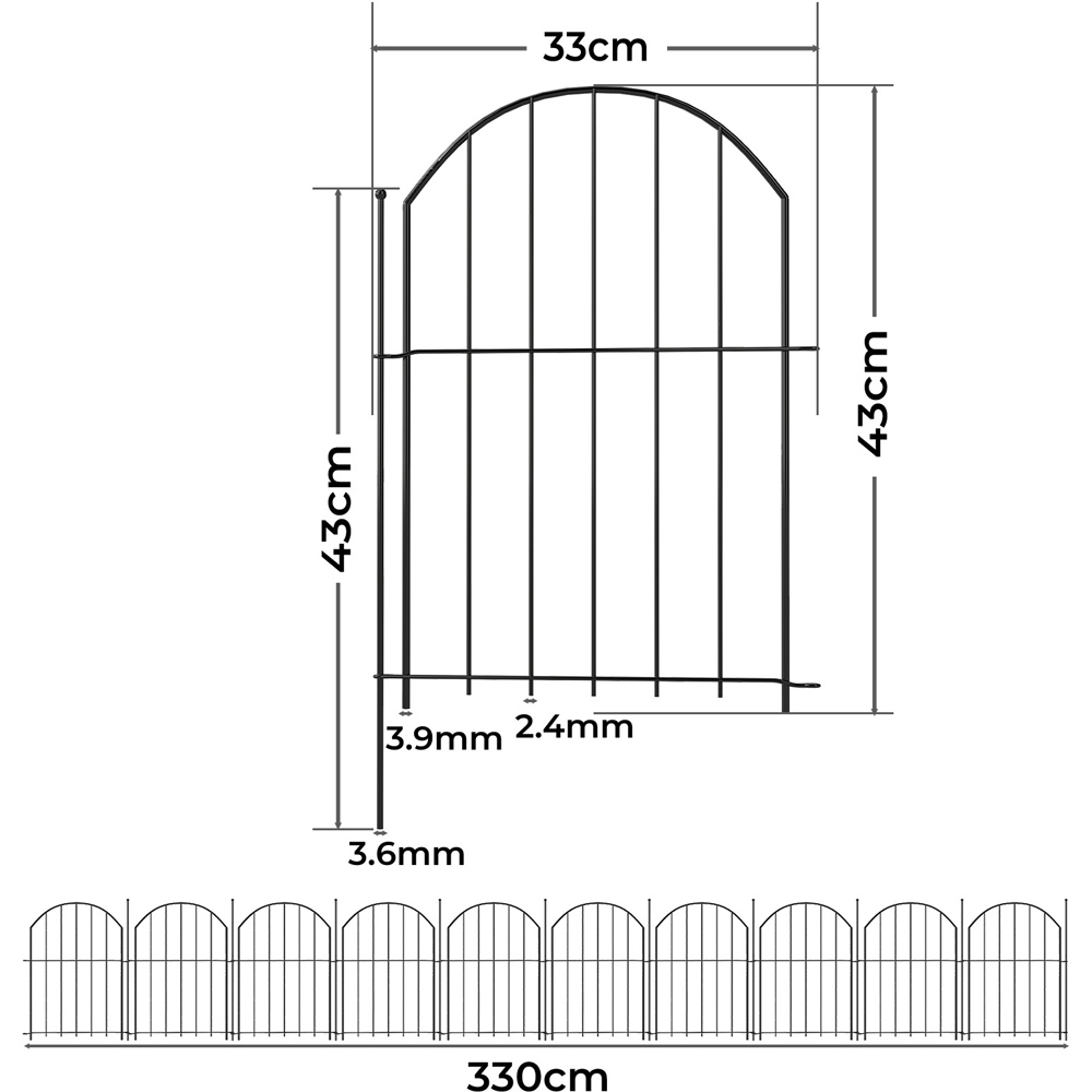 Levede Metal Animal Barrier Garden Fence 43 x 33cm 10 Pack Image 9