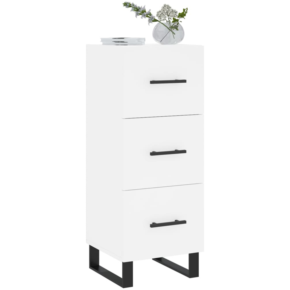vidaXL 3 Drawer White Sideboard Image 3