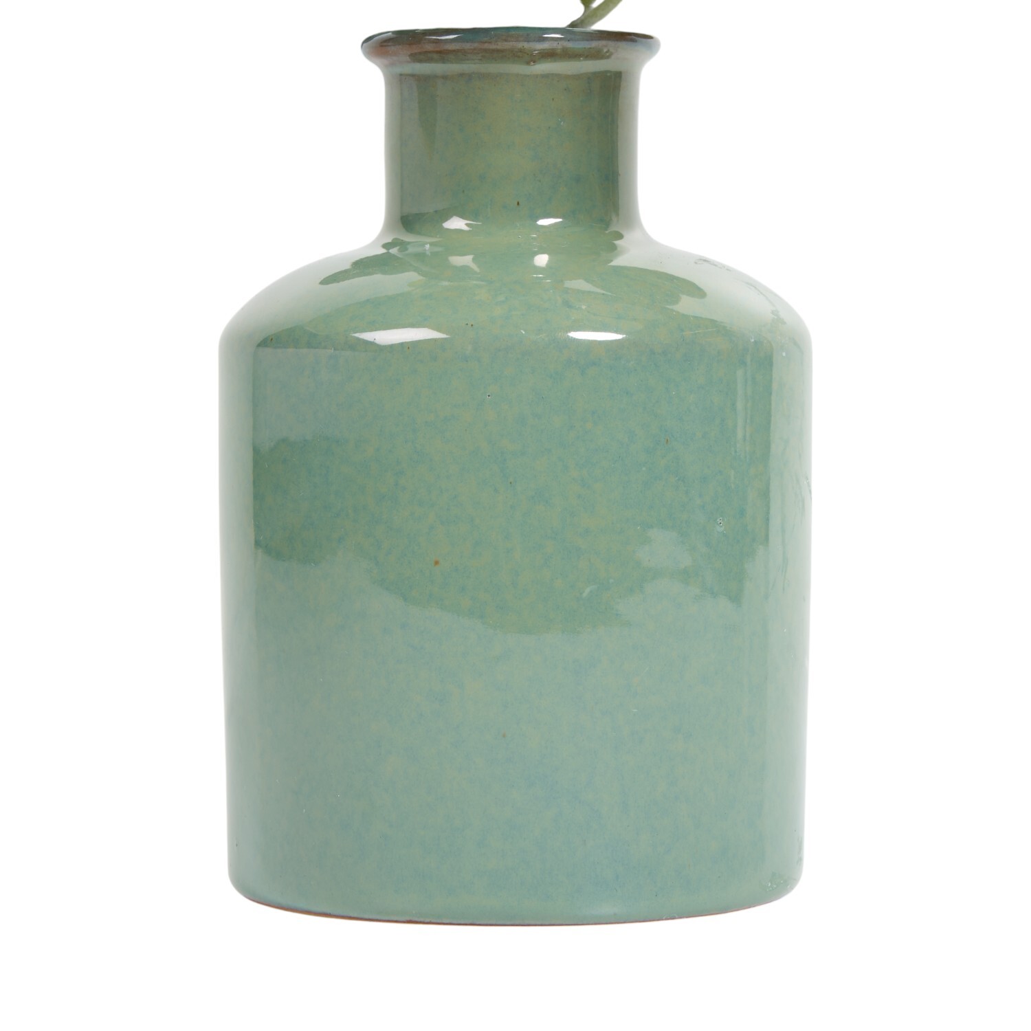 Frosted Leaf in Reactive Glaze Vase Green Image 3