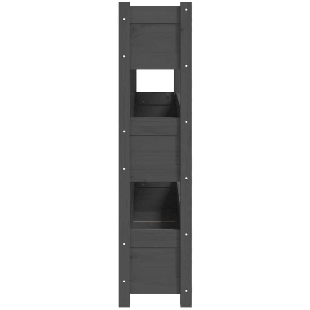 vidaXL 3-Tier Grey Solid Pine Wood Garden Planter 112 x 25 x 104.5cm Image 5