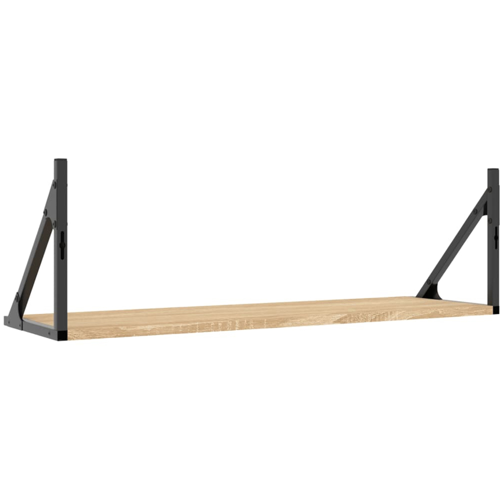 vidaXL 80 x 25 x 25.5cm Set of 2 Sonoma Oak Wall Shelf Image 6