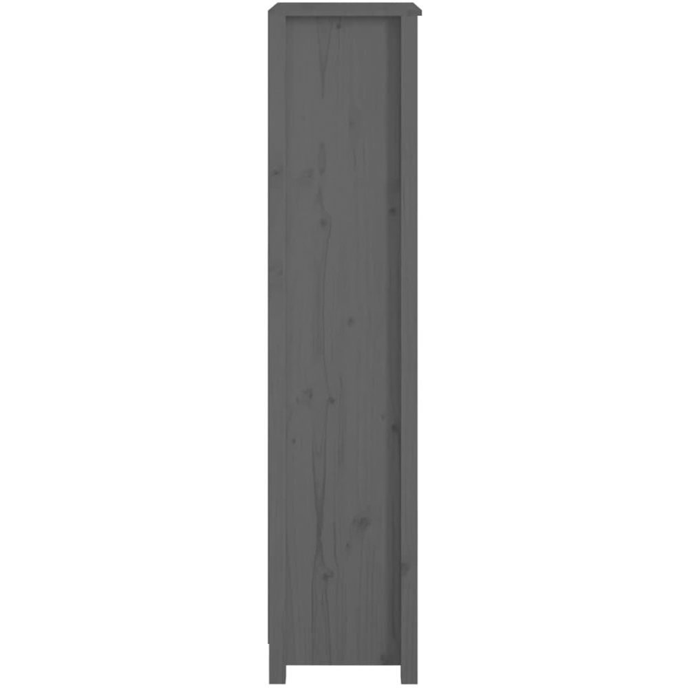 vidaXL 5 Shelf Grey Solid Pine Wood Bookcase Image 5