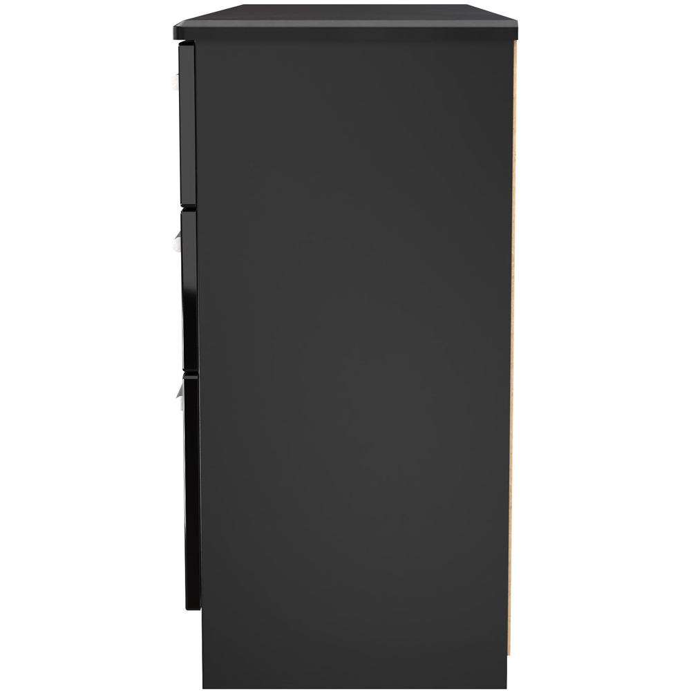 Crowndale Knightsbridge 6 Drawer Black Gloss and Black Kneehole Desk Ready Assembled Image 4