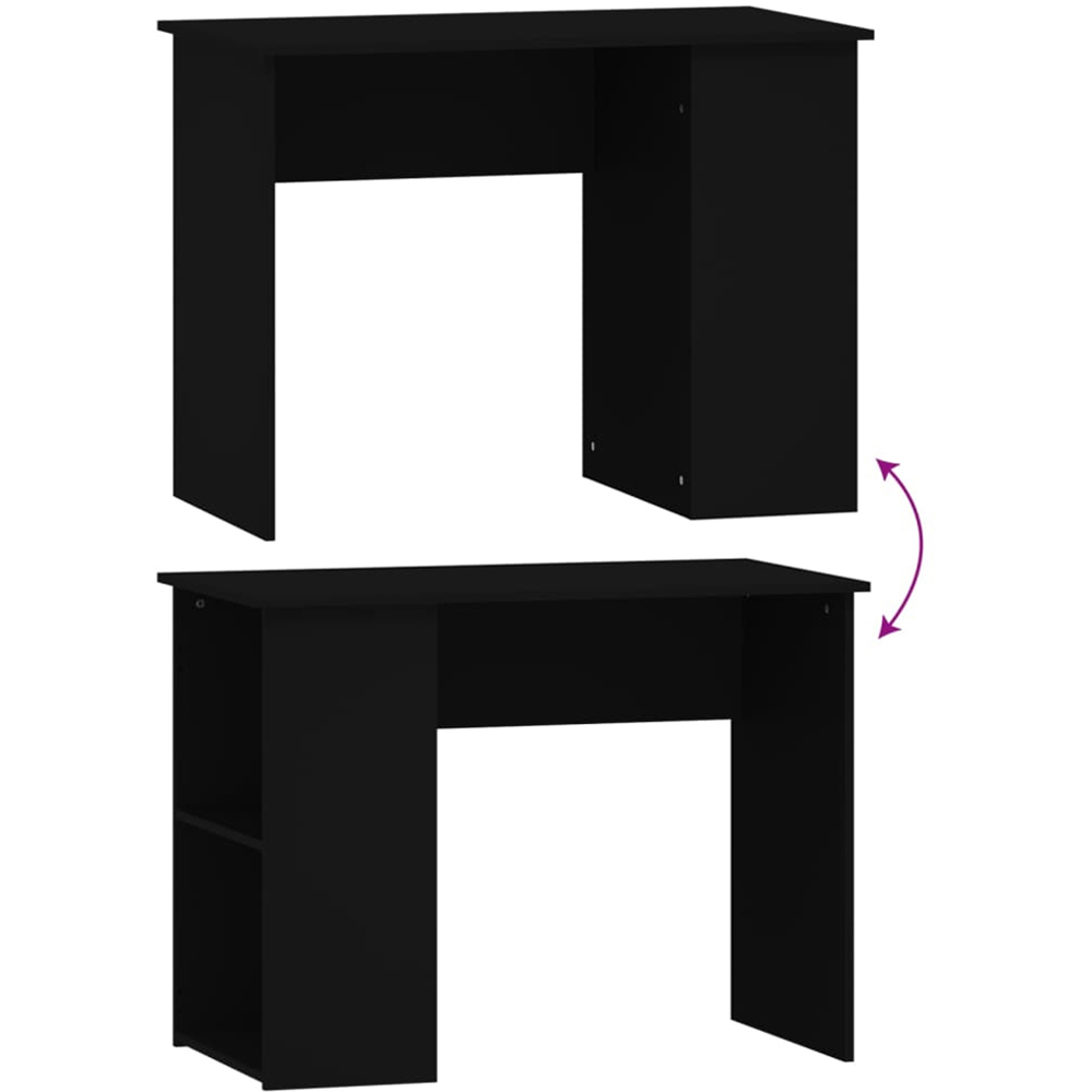 vidaXL 2 Shelf Computer Desk Black Image 6