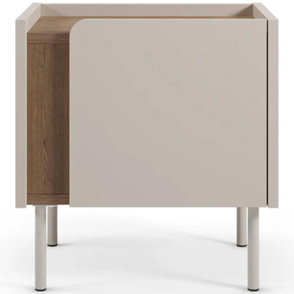 Decortie Norm Single Door Natural Oak Bedside Table Image 3