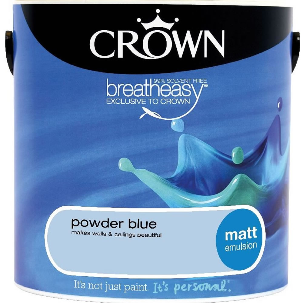 rown Powder Blue Matt Emulsion Paint 2.5L Image 1