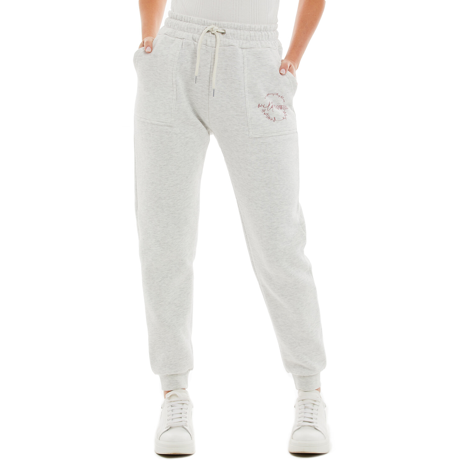 Lilibet Printed Cream Marl Jogging Pants - Cream / 18 Image 3