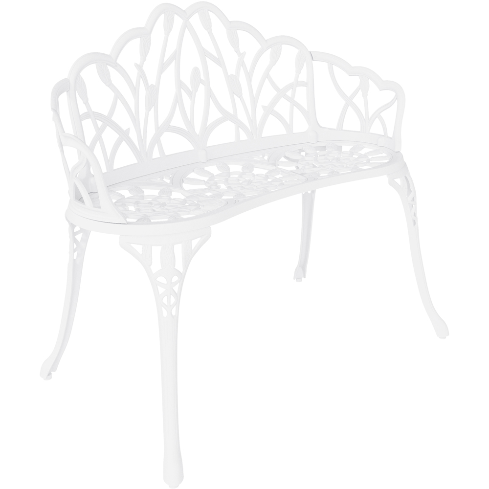 Charles Bentley Cast Aluminium Tulip Bench Image 2