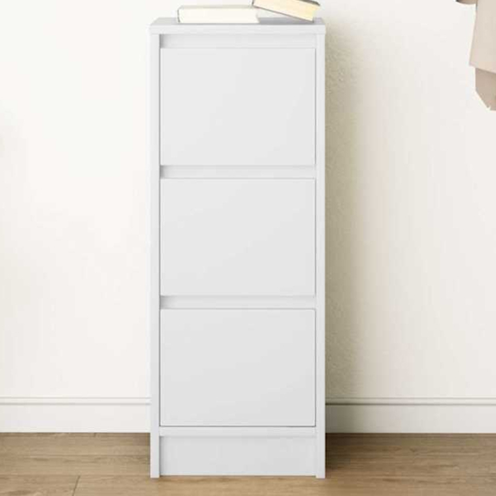 vidaXL 3 Drawer White Sideboard Image 1