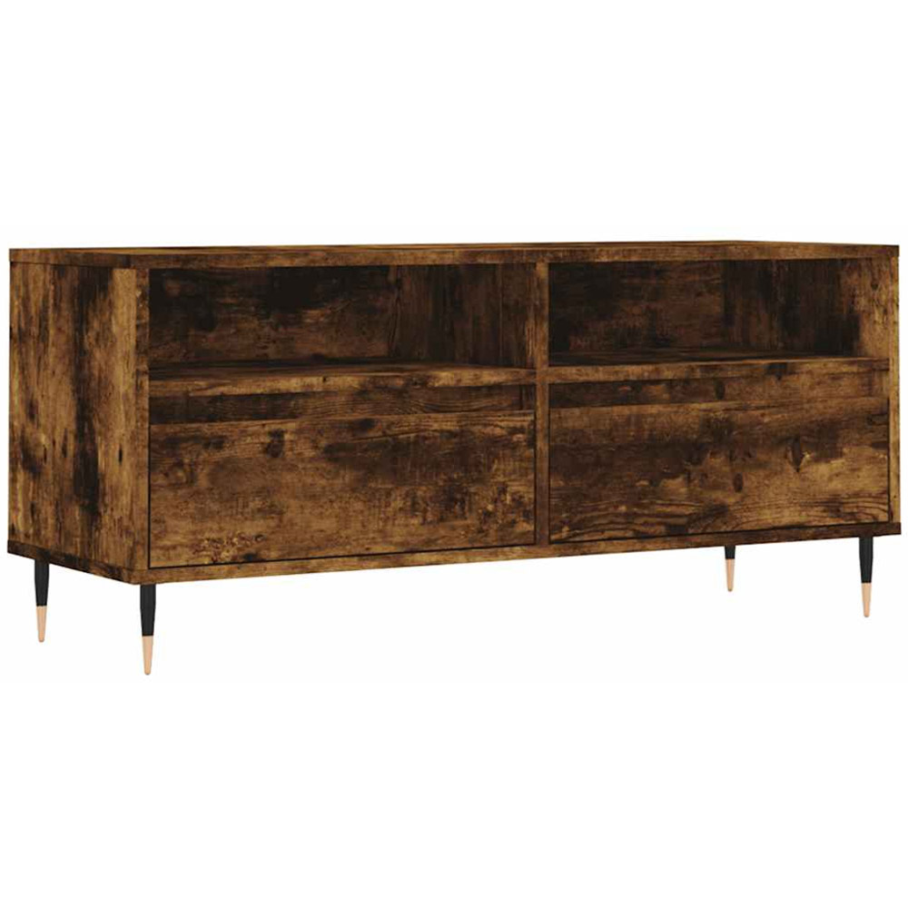 vidaXL 2 Drawer 2 Shelf Smoked Oak TV Cabinet Image 2