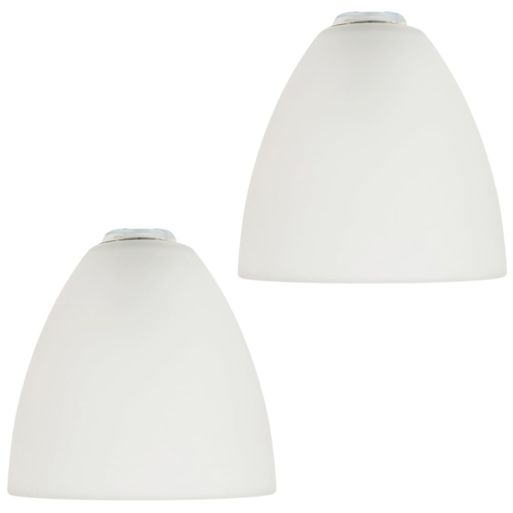Happy Homewares Frosted White Glass Shade 2 Pack Image 1