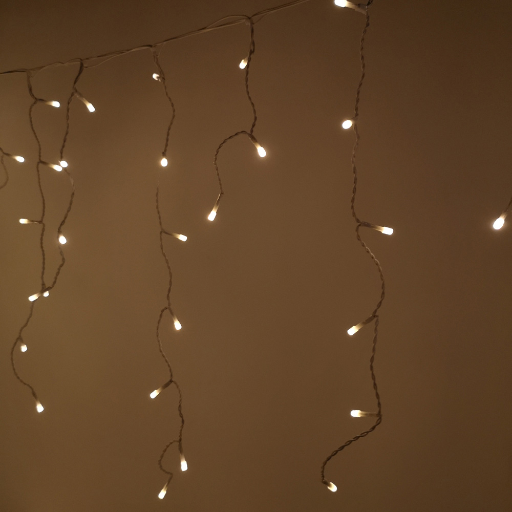 Samuel Alexander 1000 Warm White LED White Cable Frosted Icicle Light 25m Image 5