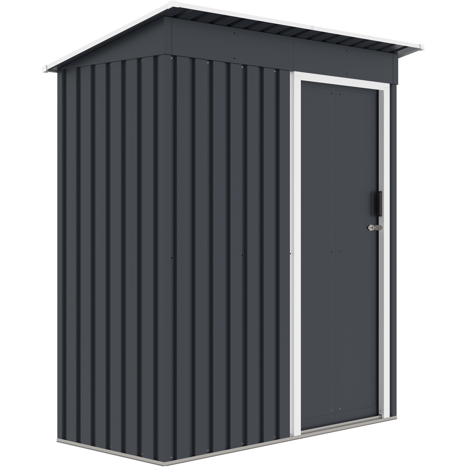 Garden Metal Storage Shed Black Image 1