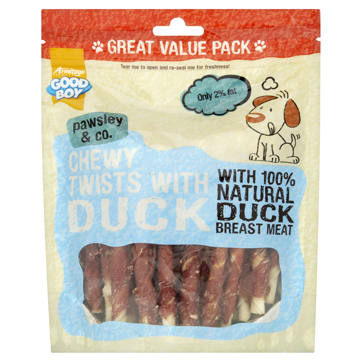 Good Boy Pawsley Chewy Twists with Duck Dog Treat 320g Image