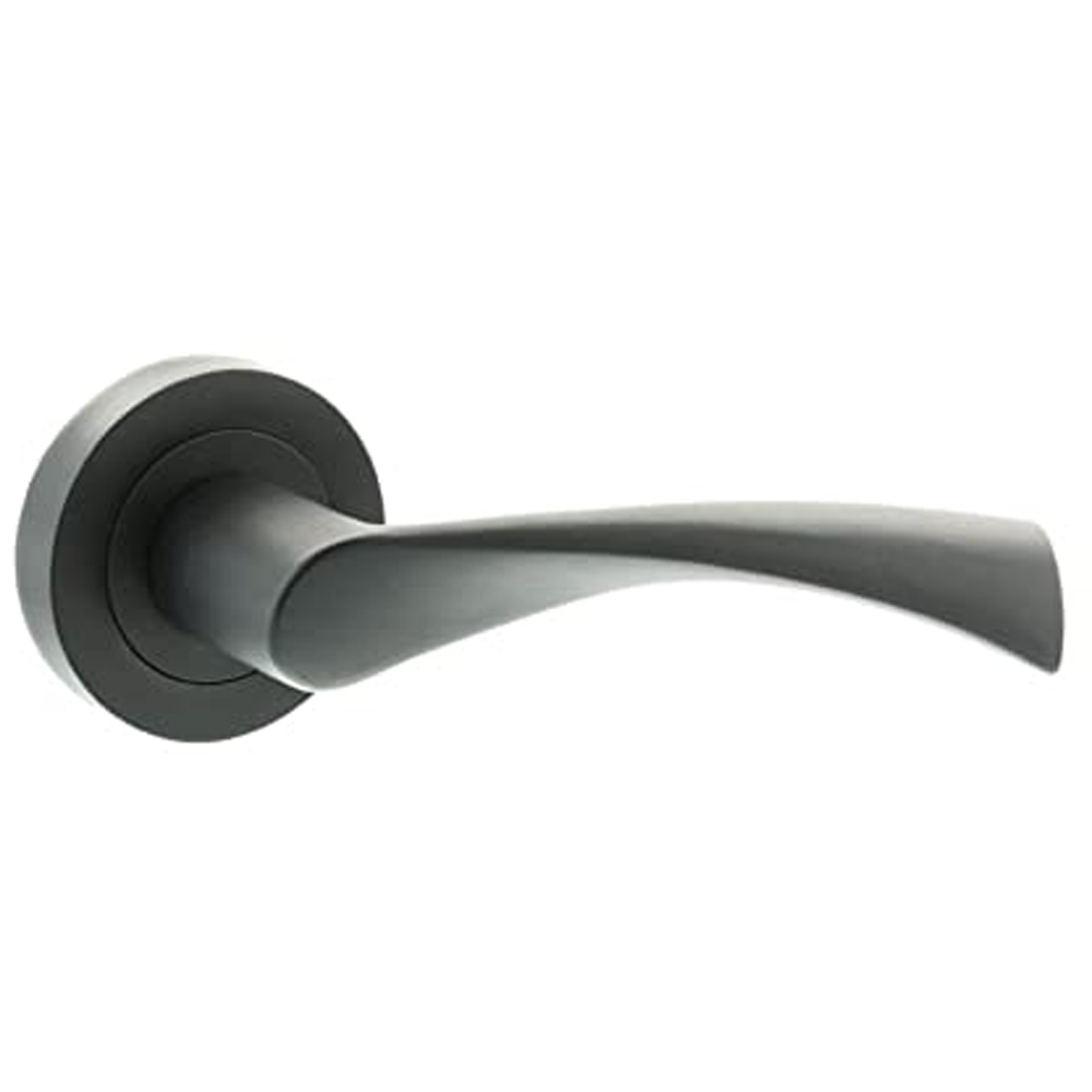 Golden Grace Matt Black Astrid Twist Door Handle Set 5 Pack Image 3