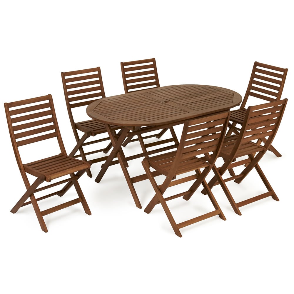 Wilko FSC Wooden Patio Set 6 Seater Image 1