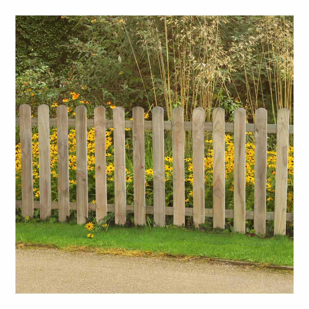 Forest Garden Heavy Duty Pressure Treated Pale Fence Panel 6 x 3ft 4 Pack Image 3