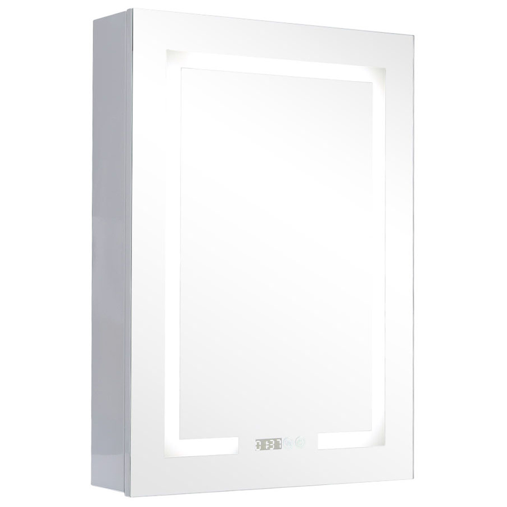 Living and Home White Single Door Frameless LED Mirror  Bathroom Cabinet Image 2