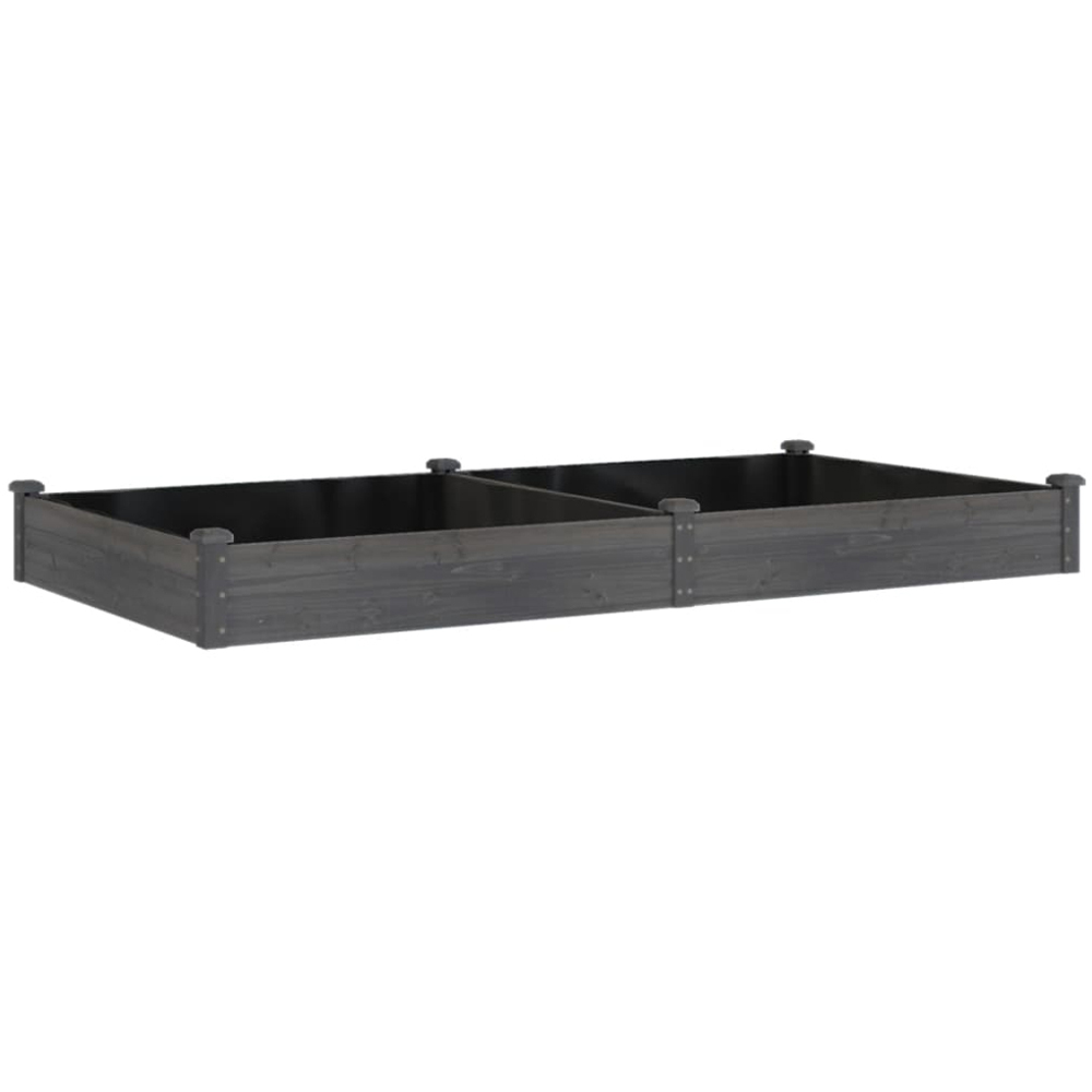 vidaXL Brown Fir Wood Raised Garden Bed with Liner 25 x 240 x 120cm Image 1