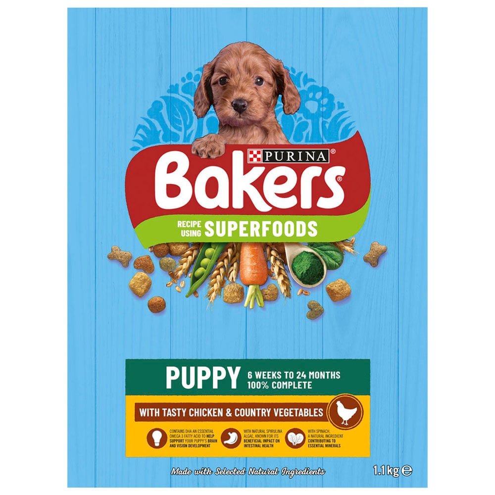 Purina Bakers Chicken and Veg Puppy Dry Dog Food Case of 5 x 1.1kg Image 3