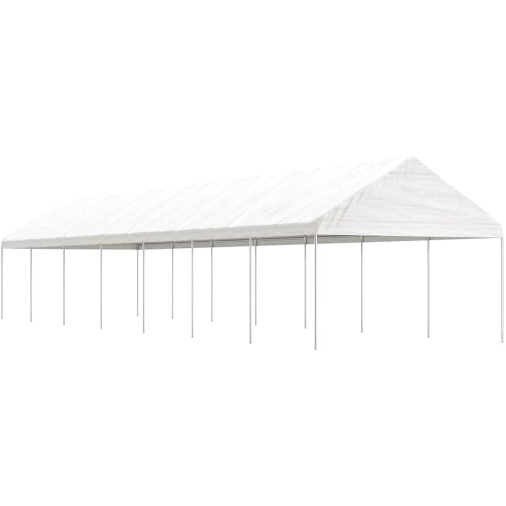 vidaXL 15.61 x 4.08m White Gazebo with Roof Image 1