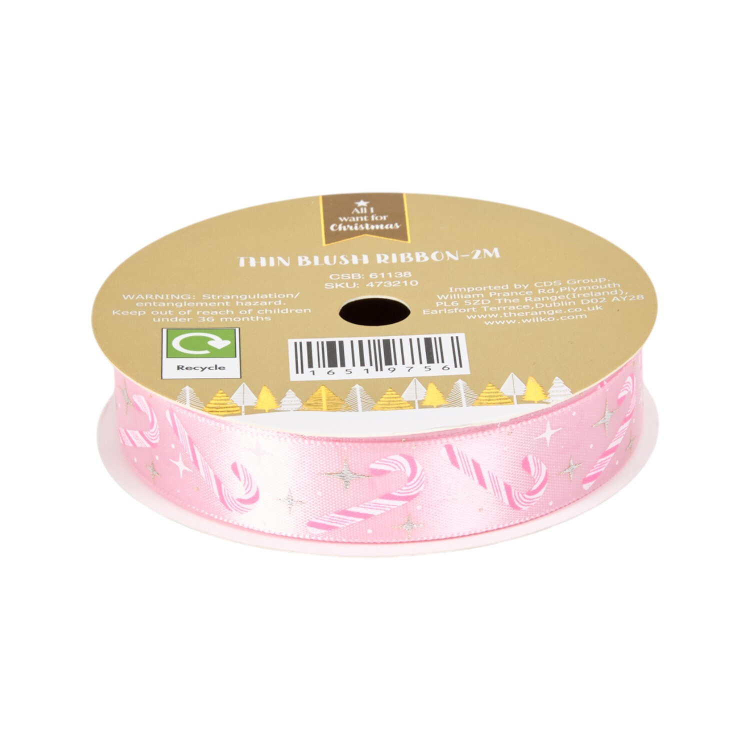 Festive Thin Blush Ribbon Image 6