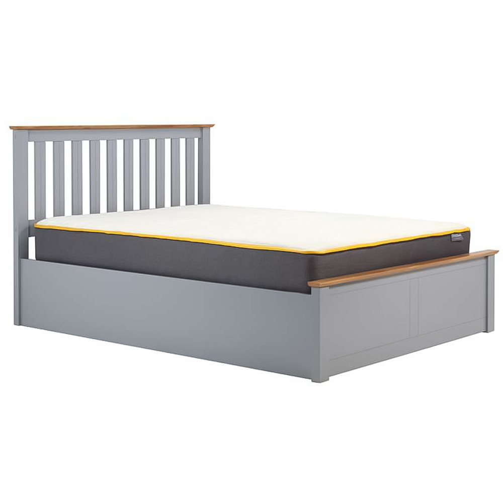 Phoenix Small Double Stone Grey Ottoman Bed Image 4