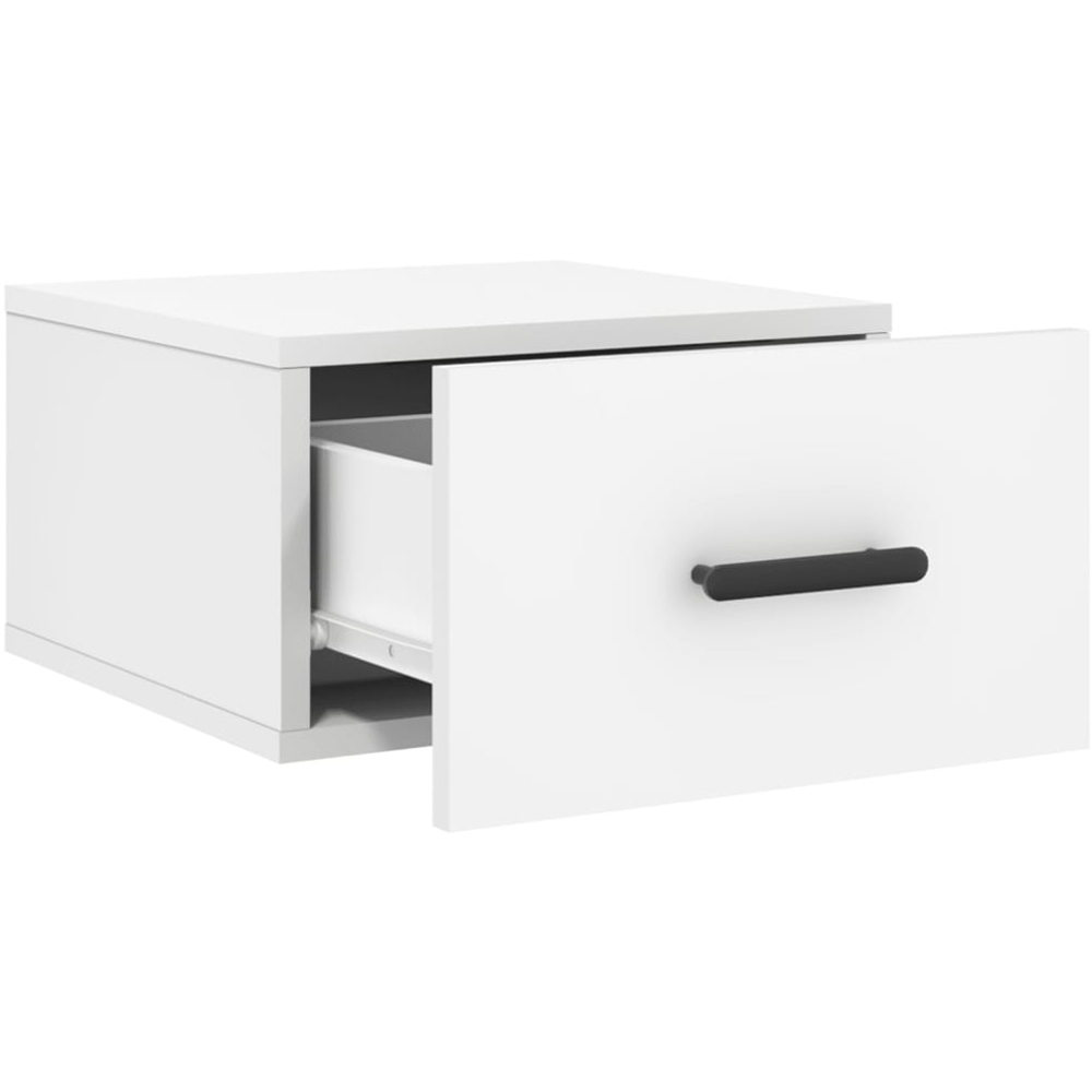 vidaXL Singe Drawer White Wall Mounted Bedside Table Image 6