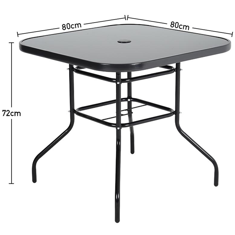 Living and Home Foldable 4 Seater Black Square Patio Set Image 9