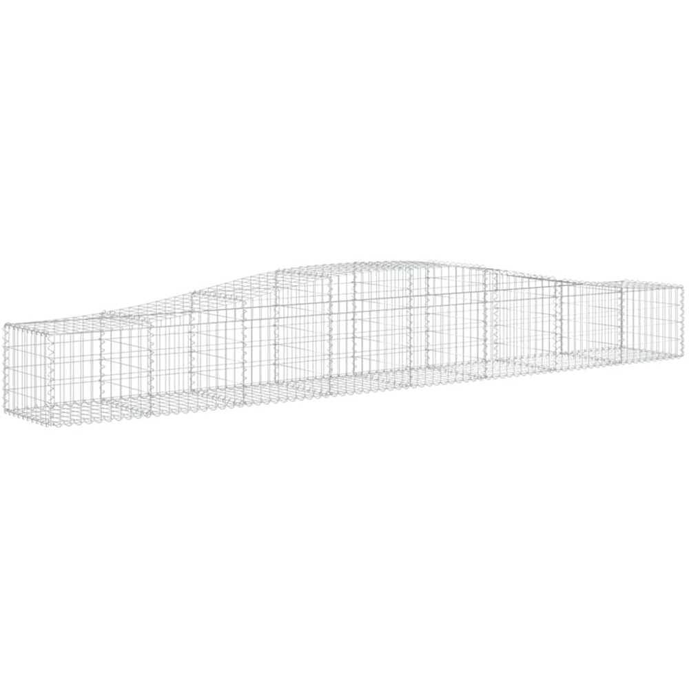 vidaXL Silver Galvanised Iron Gabion Basket 400 x 50 x 40/60cm 6 Pack Image 1