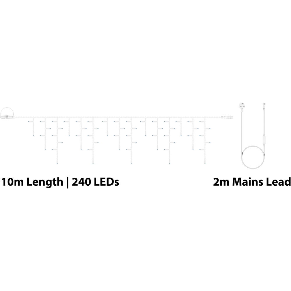 Eagle Connect 240 Cool White LED White Icicle Light 10m Image 6