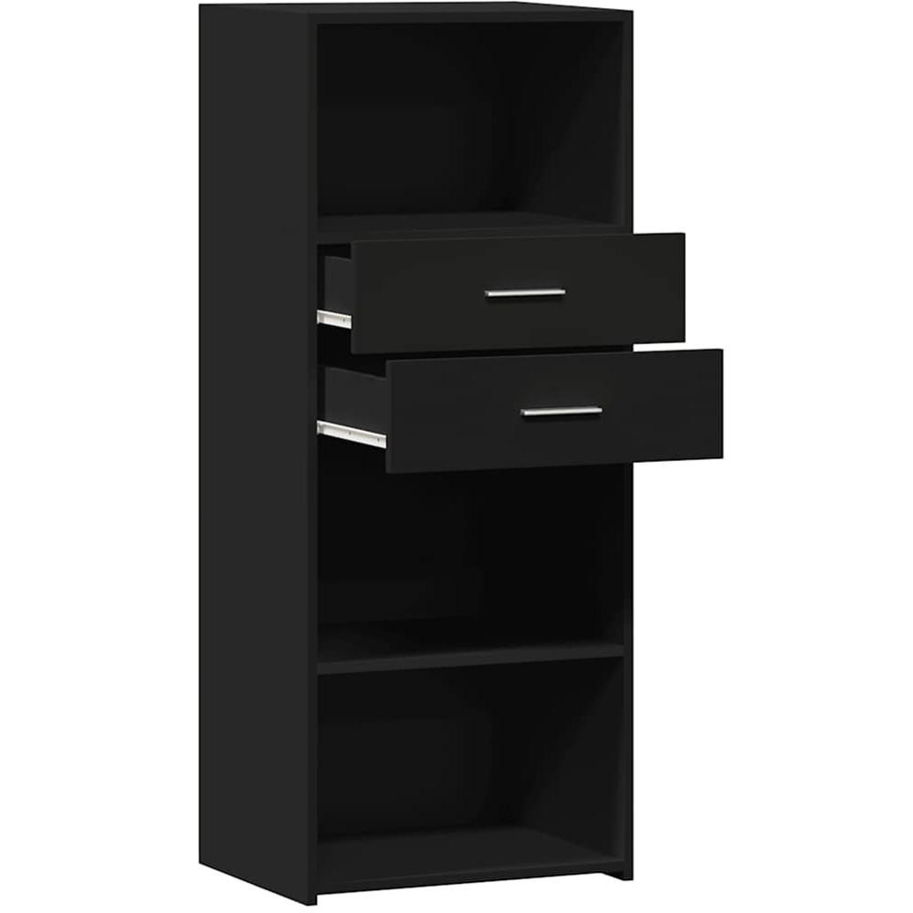 vidaXL 2 Drawer 3 Open Shelf Black Highboard Image 7