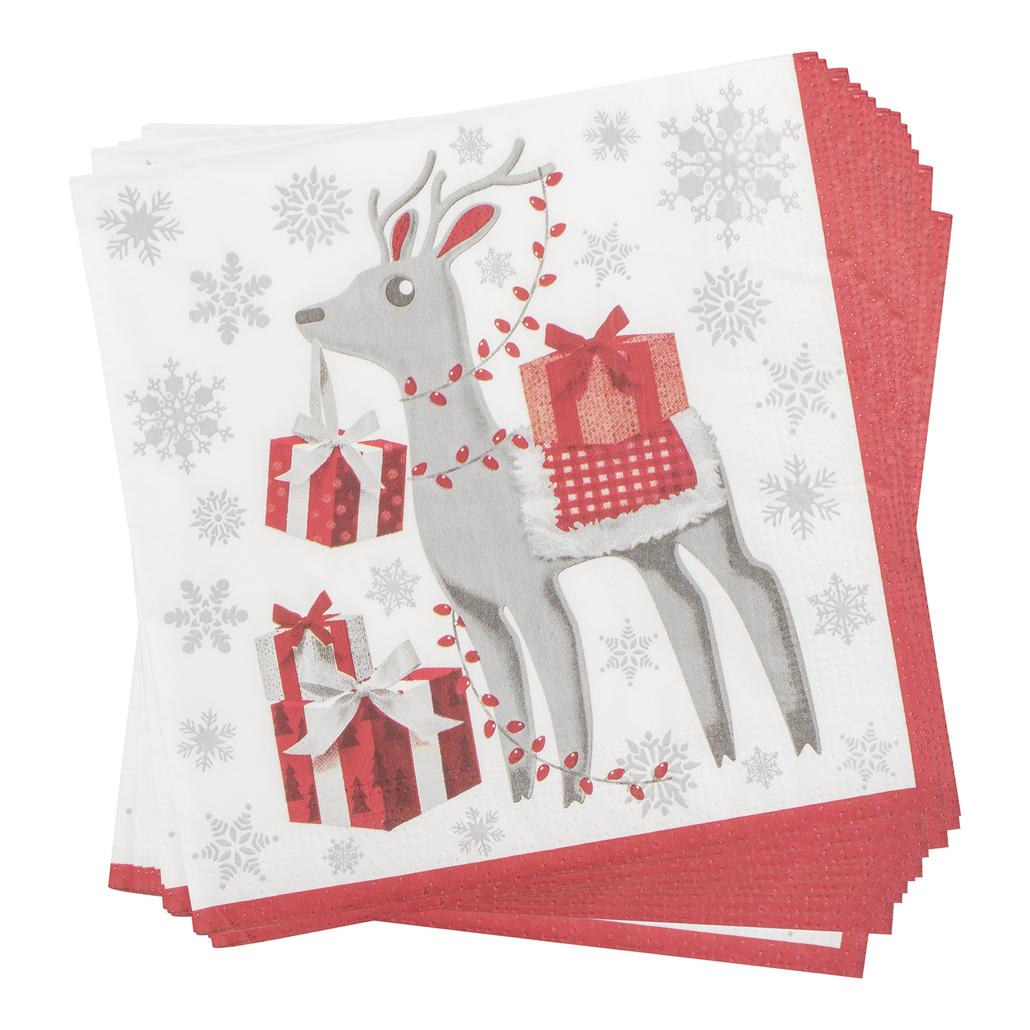 Pack of 20 Reindeer Paper Napkins Image 1