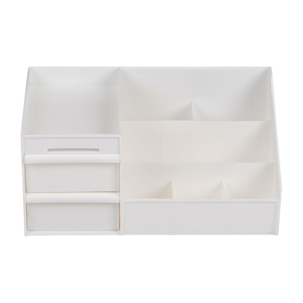 Living and Home Medium White Makeup Organiser with 2 Drawers Image 3