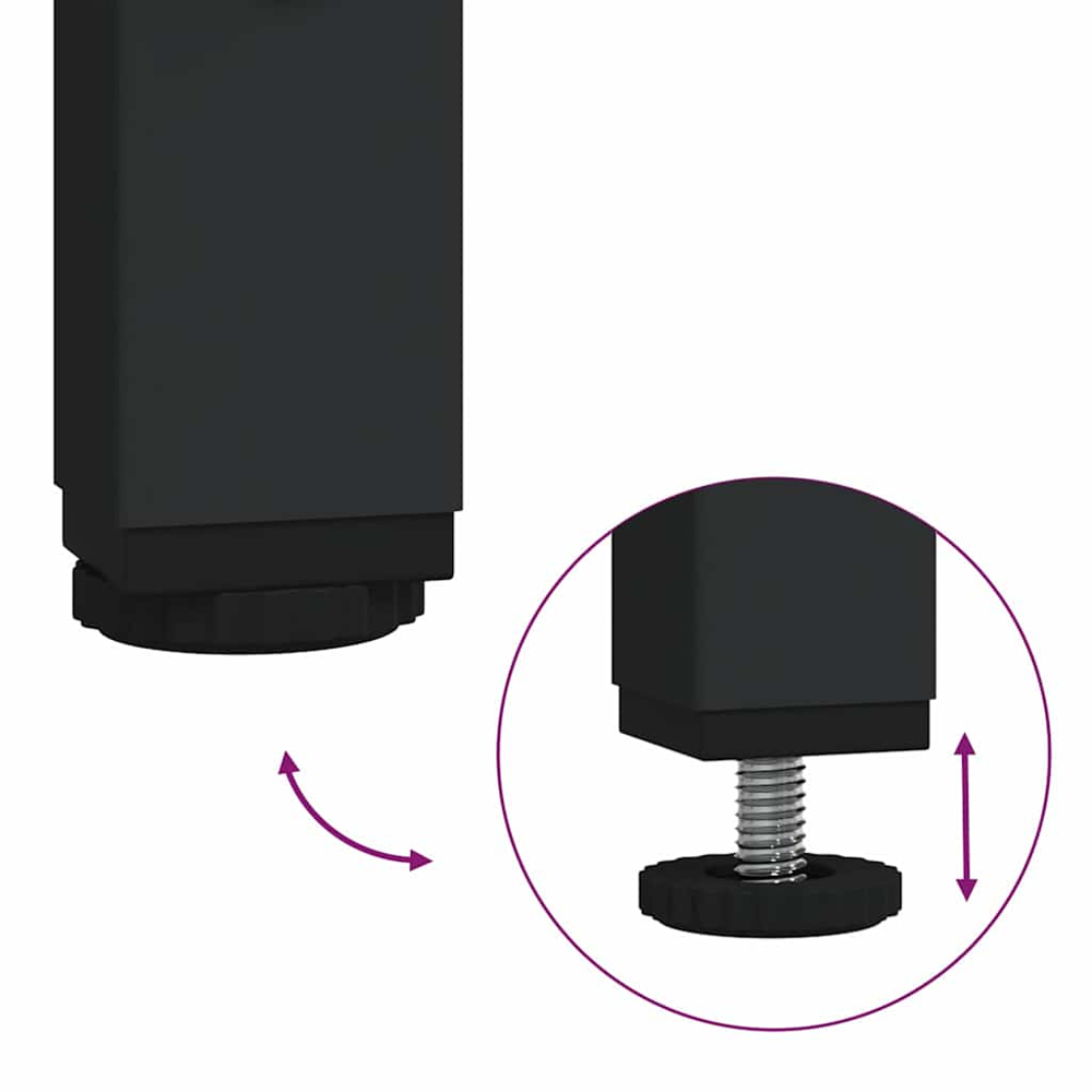 vidaXL 4 Shelf Black TV Cabinet Image 5